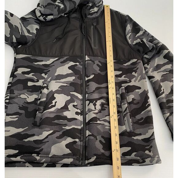 URBAN PIPELINE Men’s Camo Print Hooded Jacket, Size M, Fur Lined, Full Zip - Picture 4 of 8